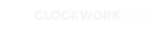 Clockwork Labs wordmark, white